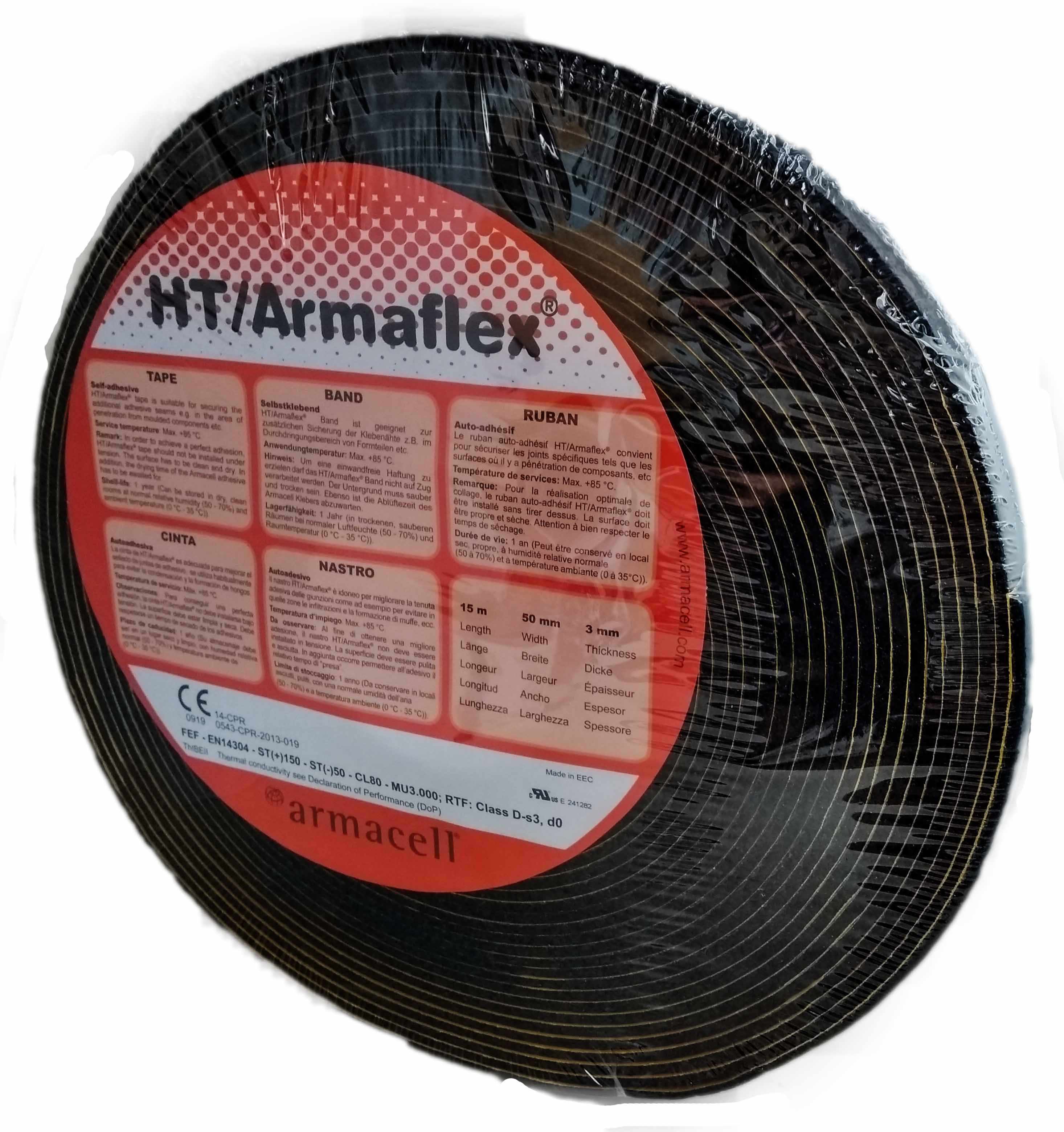 Armaflex HT High Temperature Rubber Tape Self Adhesive Black 1st 04515